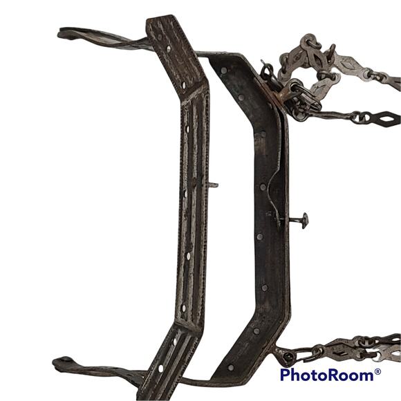 Victorian antique metal frame and chainfor reticule bag - Picture 2 of 6